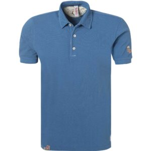 BOB Herren Polo-Shirt blau Baumwoll-Piqué