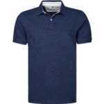 BOGGI MILANO Herren Polo-Shirt blau Baumwoll-Piqué meliert