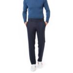 BOSS Black Herren Hose blau Mikrofaser