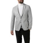 BOSS Black Herren Sakko grau Jersey meliert Slim Fit