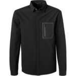 BOSS Green Herren Overshirt schwarz Mikrofaser