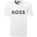 BOSS Green Herren T-Shirt weiß Baumwolle