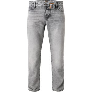 BOSS Orange Herren Jeans grau Baumwolle