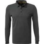 BOSS Orange Herren Polo-Shirt grau Baumwoll-Piqué Slim Fit