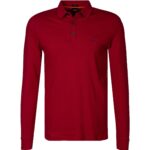 BOSS Orange Herren Polo-Shirt rot Baumwoll-Piqué Slim Fit