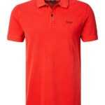 BOSS Orange Herren Polo-Shirt rot Baumwoll-Piqué Slim Fit