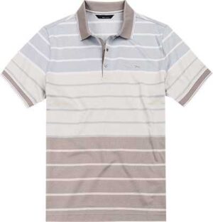 Brax Golf Herren Polo-Shirt beige Baumwolle gestreift