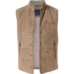 EDUARD DRESSLER Herren Steppweste beige Mikrofaser unifarben