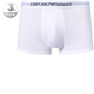 EMPORIO ARMANI Herren Trunks weiß Baumwolle unifarben