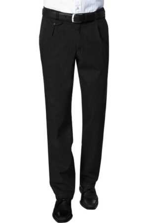 Eurex by Brax Herren Bundfaltenhose schwarz Baumwolle