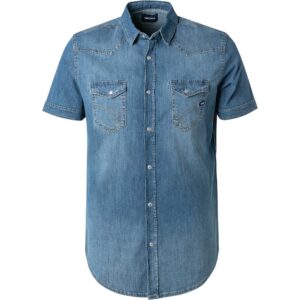 GAS Herren Jeanshemd blau Baumwolle