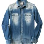 GAS Herren Jeanshemd blau Baumwolle Slim Fit