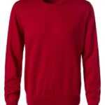 Gran Sasso Herren Pullover rot Merinowolle unifarben