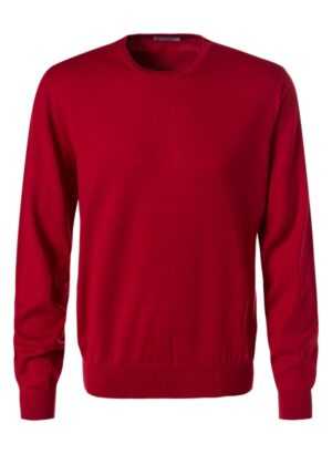 Gran Sasso Herren Pullover rot Merinowolle unifarben