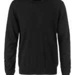 Gran Sasso Herren Pullover schwarz Merinowolle unifarben