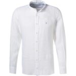 HACKETT Herren Hemd weiß Leinen Slim Fit