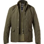 HACKETT Herren Steppjacke grün Mikrofaser unifarben