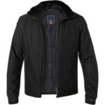 HECHTER PARIS Herren Jacke schwarz Mikrofaser unifarben