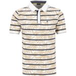 HECHTER PARIS Herren Polo-Shirt beige Baumwoll-Piqué geblümt