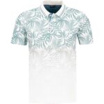 HECHTER PARIS Herren Polo-Shirt blau Baumwoll-Piqué geblümt