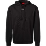 HUGO Herren Hoodie schwarz Baumwolle unifarben