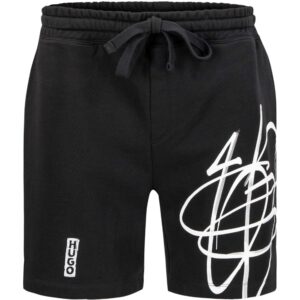 HUGO Herren Sweatshorts schwarz Baumwolle