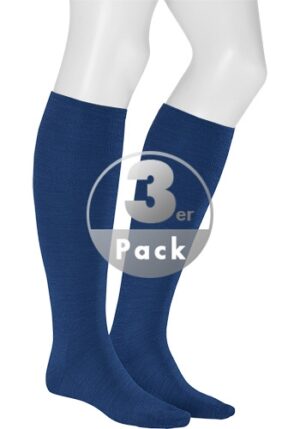 KUNERT Men Herren Socken blau Schur-Wolle unifarben