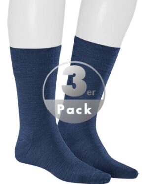 KUNERT Men Herren Socken blau Schur-Wolle unifarben