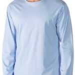 Mey Herren Longsleeve blau Baumwolle unifarben