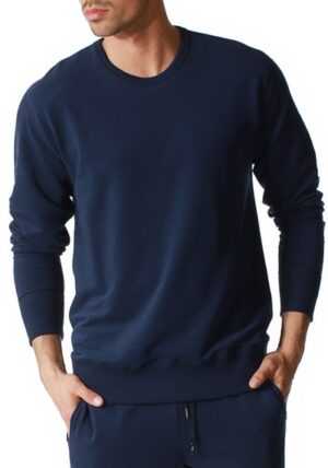 Mey Herren Sweatshirt blau Baumwolle