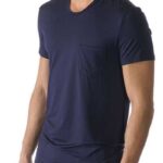 Mey Herren T-Shirt blau Mikrofaser unifarben