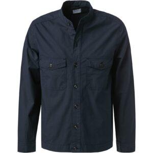 OLYMP Herren Overshirt blau Baumwoll-Stretch