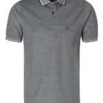 OLYMP Herren Polo-Shirt grau Baumwoll-Piqué meliert