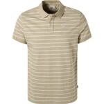 Pepe Jeans Herren Polo-Shirt beige Baumwoll-Jersey gestreift