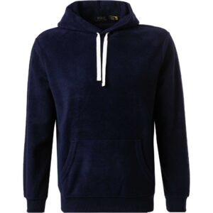 Polo Ralph Lauren Herren Hoodie blau Mikrofaser unifarben