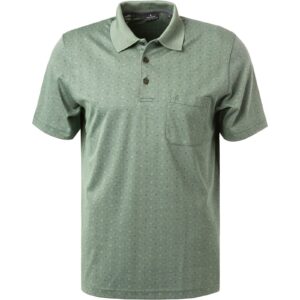 RAGMAN Herren Polo-Shirt grün Baumwoll-Piqué gemustert