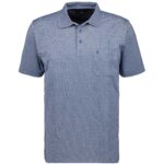 RAGMAN Herren Polo-Shirts blau Baumwoll-Jersey meliert