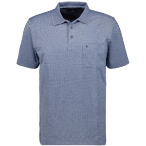 RAGMAN Herren Polo-Shirts blau Baumwoll-Jersey meliert