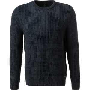 RAGMAN Herren Pullover blau Baumwolle unifarben