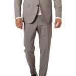 Strellson Herren Hose grau Wolle Slim Fit