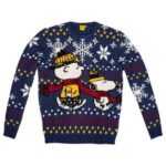United Labels® Weihnachtspullover The Peanuts Snoopy Winterpullover Unisex Ugly Sweater Pullover Blau