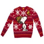 United Labels® Weihnachtspullover The Peanuts Snoopy Winterpullover Unisex Ugly Sweater Pullover Rot