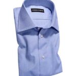 rosso e nero Herren Hemd blau Baumwolle meliert Slim Fit